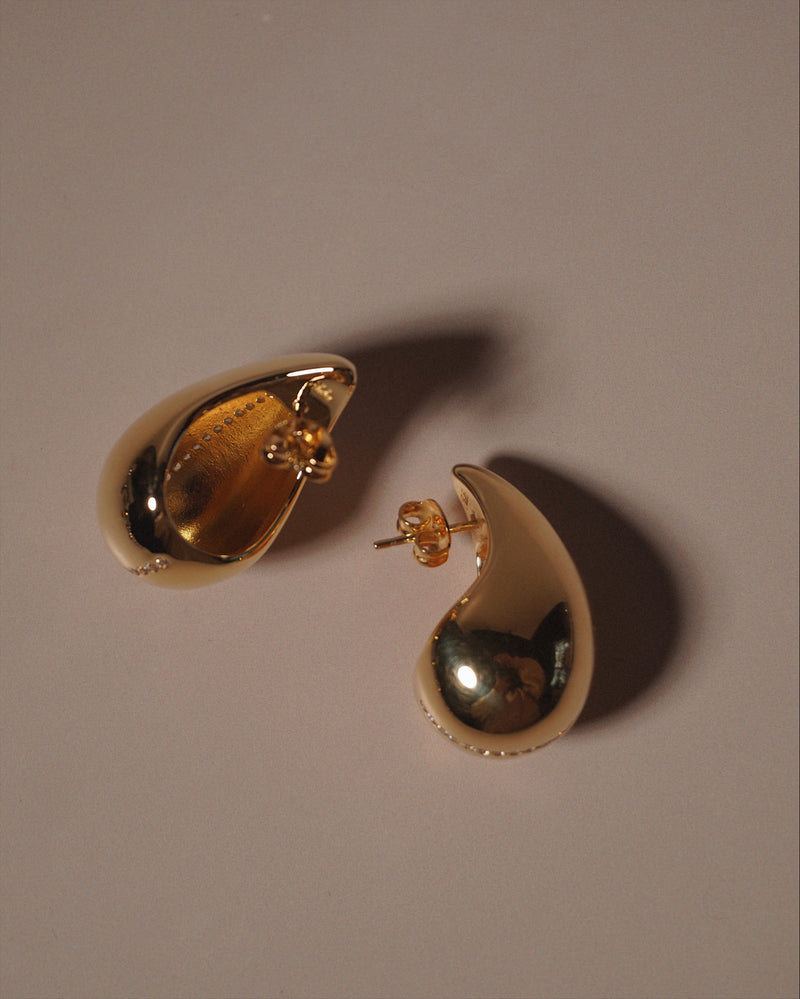 Hera Large Drop Earrings Gold