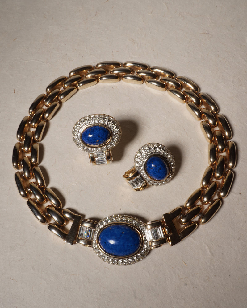 Vintage 80's Lapis Cabochon Set