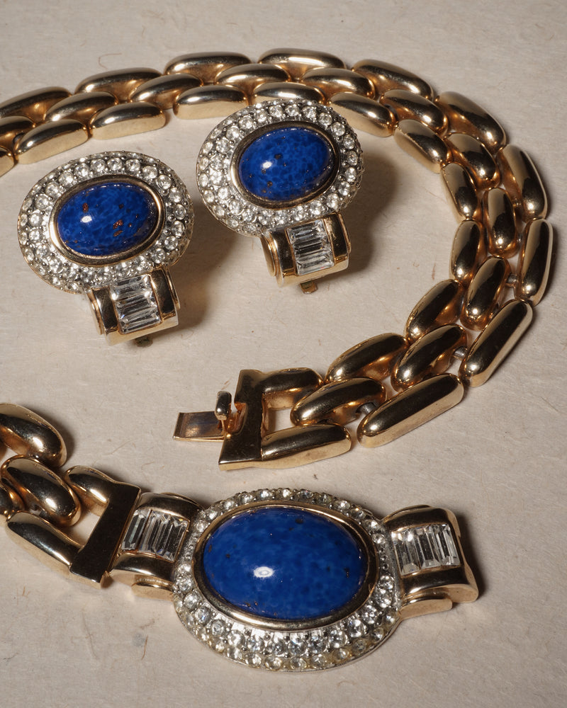 Vintage 80's Lapis Cabochon Set