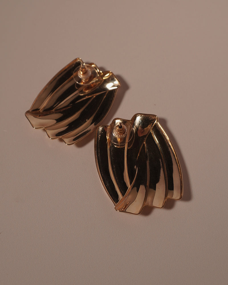 Vintage 80's Modernist Sheet Earrings