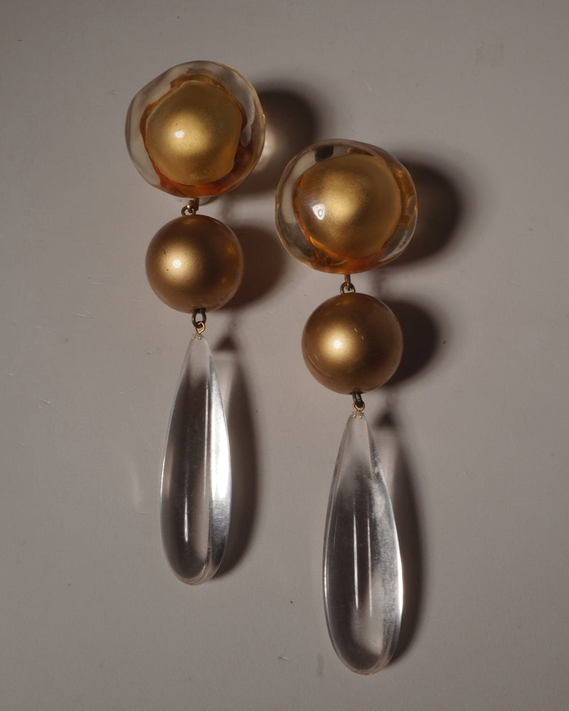 VINTAGE 80ÕS ABSTRACT LUCITE DROP EARRINGS