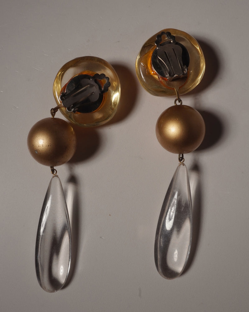 VINTAGE 80ÕS ABSTRACT LUCITE DROP EARRINGS