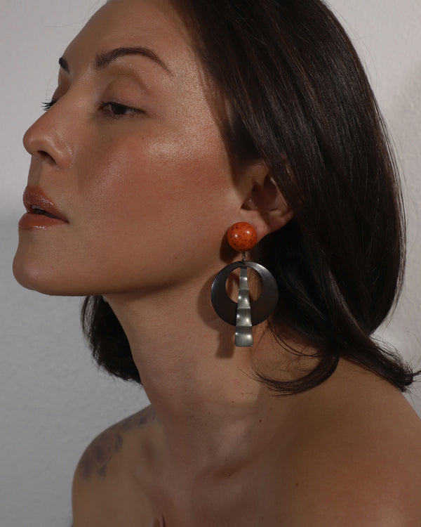 VINTAGE 80'S ABSTRACT STATEMENT EARRINGS