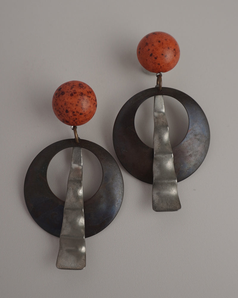 VINTAGE 80'S ABSTRACT STATEMENT EARRINGS