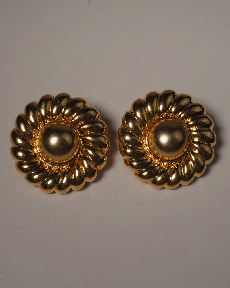 Vintage 80's Chunky Gold Dome Clip Ons