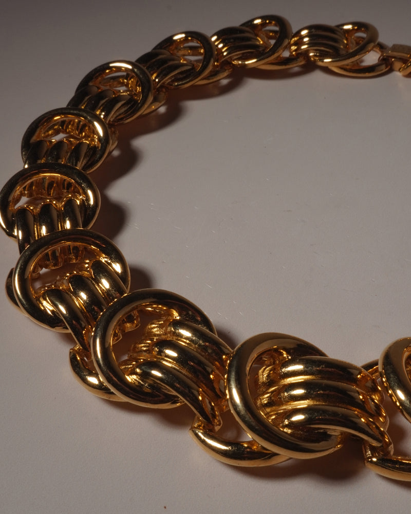 VINTAGE 80'S CHUNKY GOLD KNOT NECKLACE