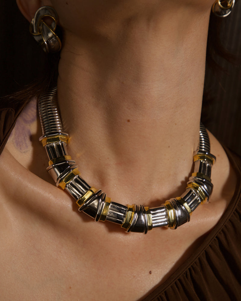 VINTAGE 80'S CHUNKY TWO-TONE NECKLACE