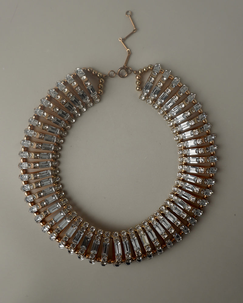 Vintage 80's Rhinestone Statement Necklace