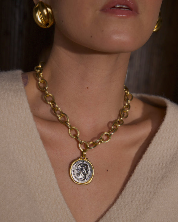 Vintage 80's Roman Coin Necklace