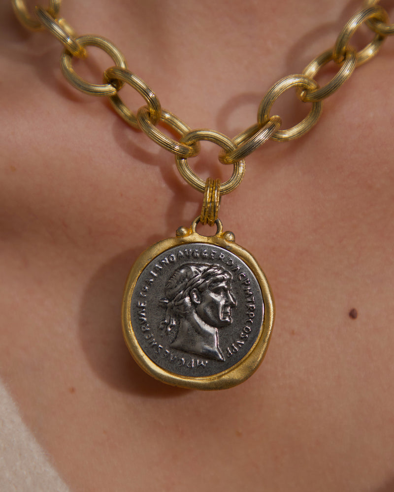 Vintage 80's Roman Coin Necklace
