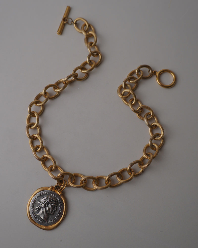 Vintage 80's Roman Coin Necklace