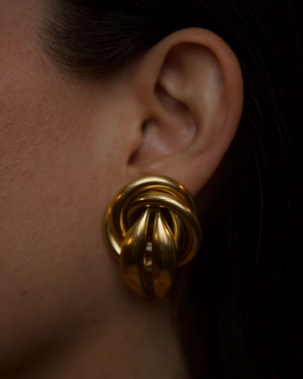 Vintage 80's Tube Knot Clip Ons