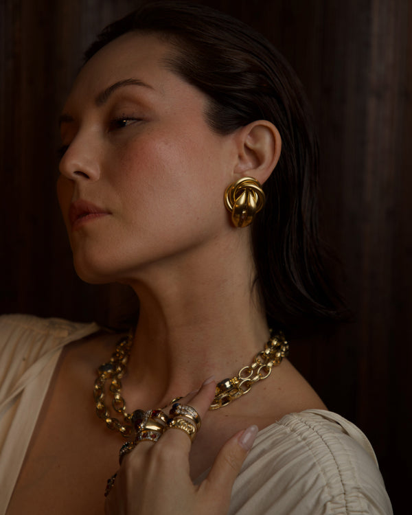 Vintage 80's Tube Knot Clip Ons