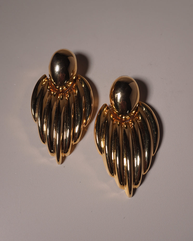 VINTAGE 90'S POLISHED RIBBED EARRINGS