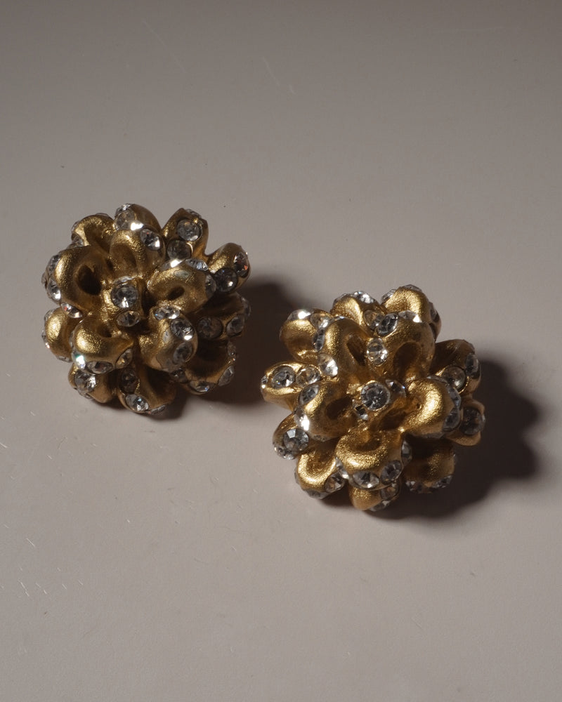 VINTAGE ABSTRACT HANDMADE RHINESTONE EARRINGS