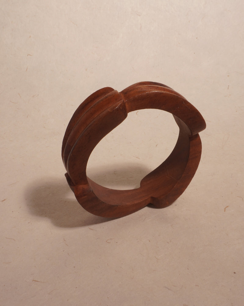 VINTAGE ABSTRACT MCM WOOD BANGLE