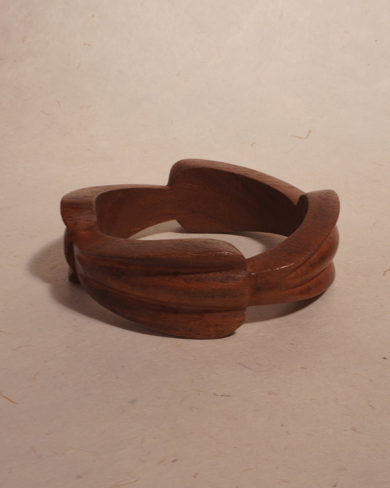 VINTAGE ABSTRACT MCM WOOD BANGLE