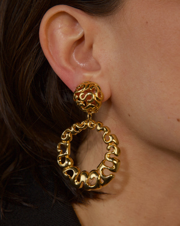 Vintage Abstract Ring Drop Earrings