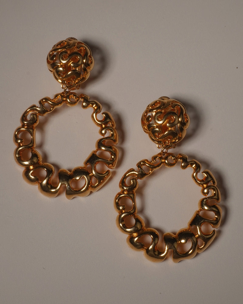 Vintage Abstract Ring Drop Earrings