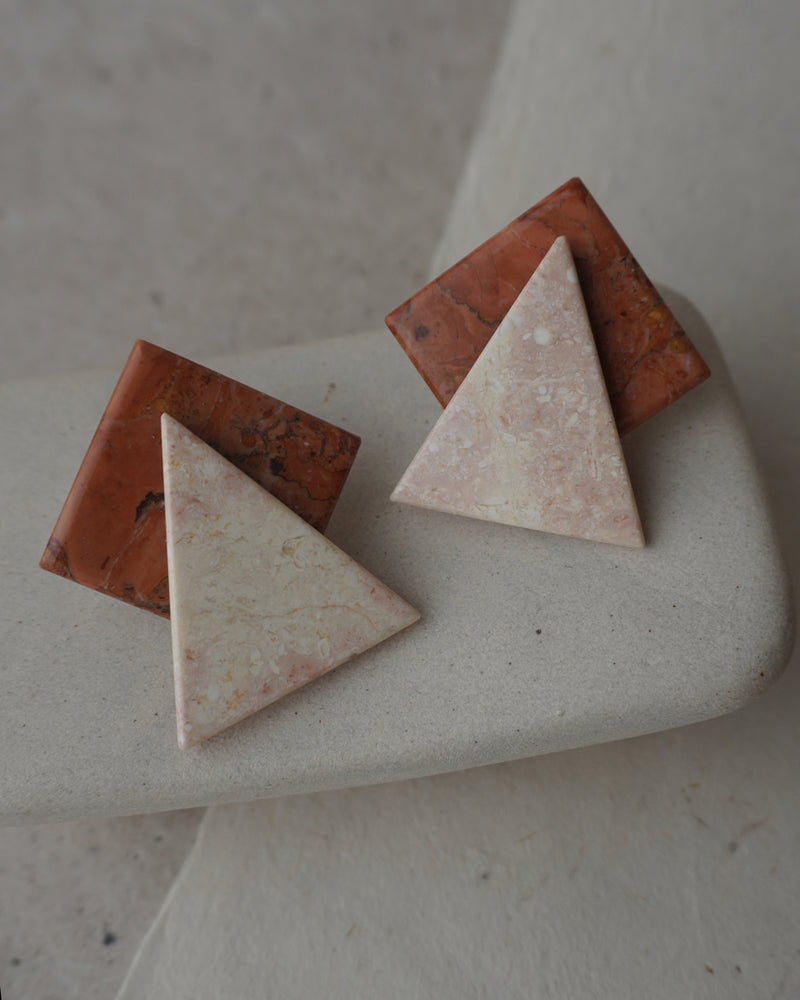 Vintage Abstract Stone Clip Ons