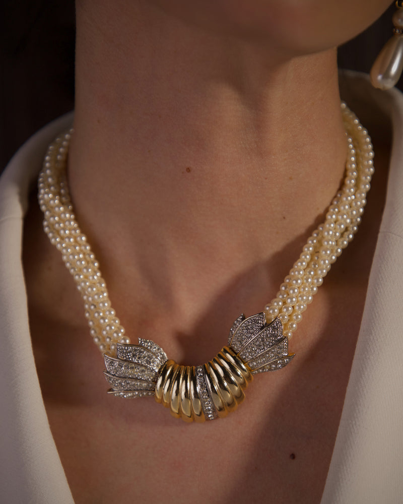 Vintage AD Multi-Strand Pearl Necklace