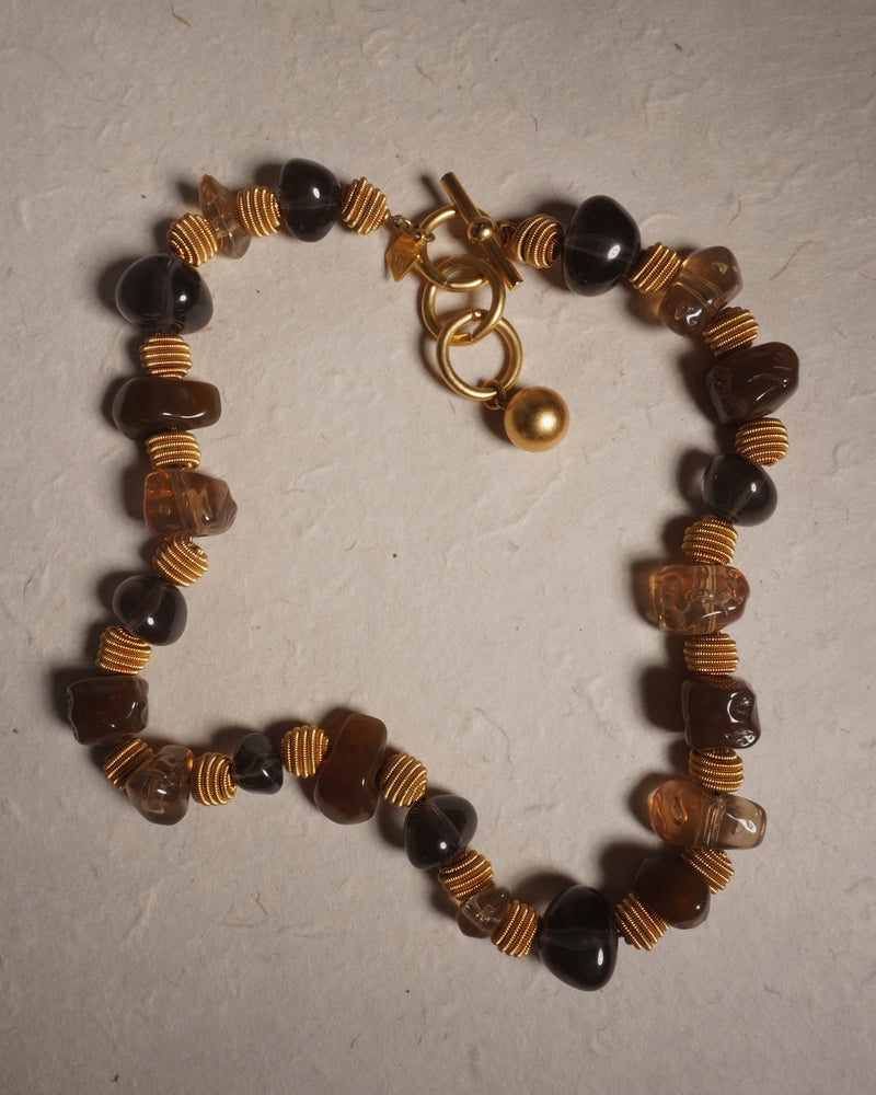 Vintage AK Matte Gold Beaded Necklace