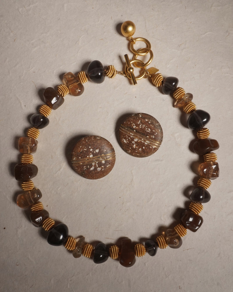 Vintage AK Matte Gold Beaded Necklace