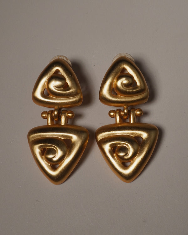 Vintage AK Matte Gold Drop Earrings