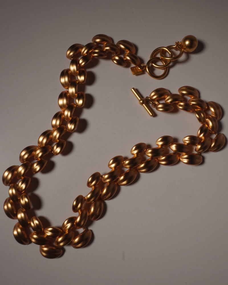 VINTAGE AK MATTE GOLD PANTHER CHAIN NECKLACE