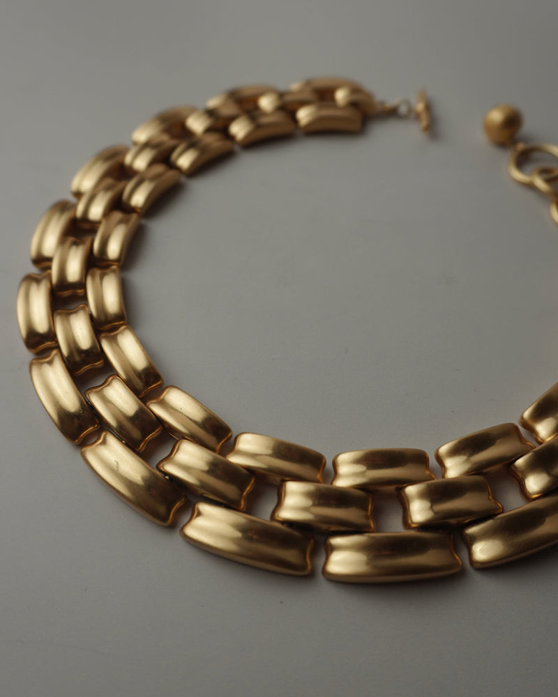 VINTAGE AK MATTE PANTHER LINK NECKLACE