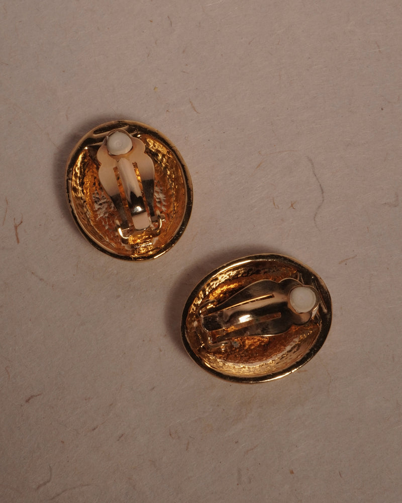 Vintage Art Deco Pavé Button Clip Ons