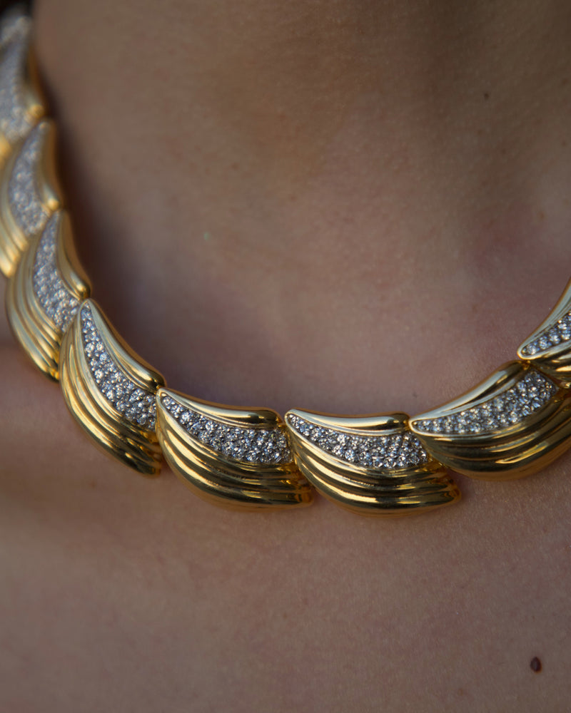 Vintage Art Deco Pave Statement Necklace