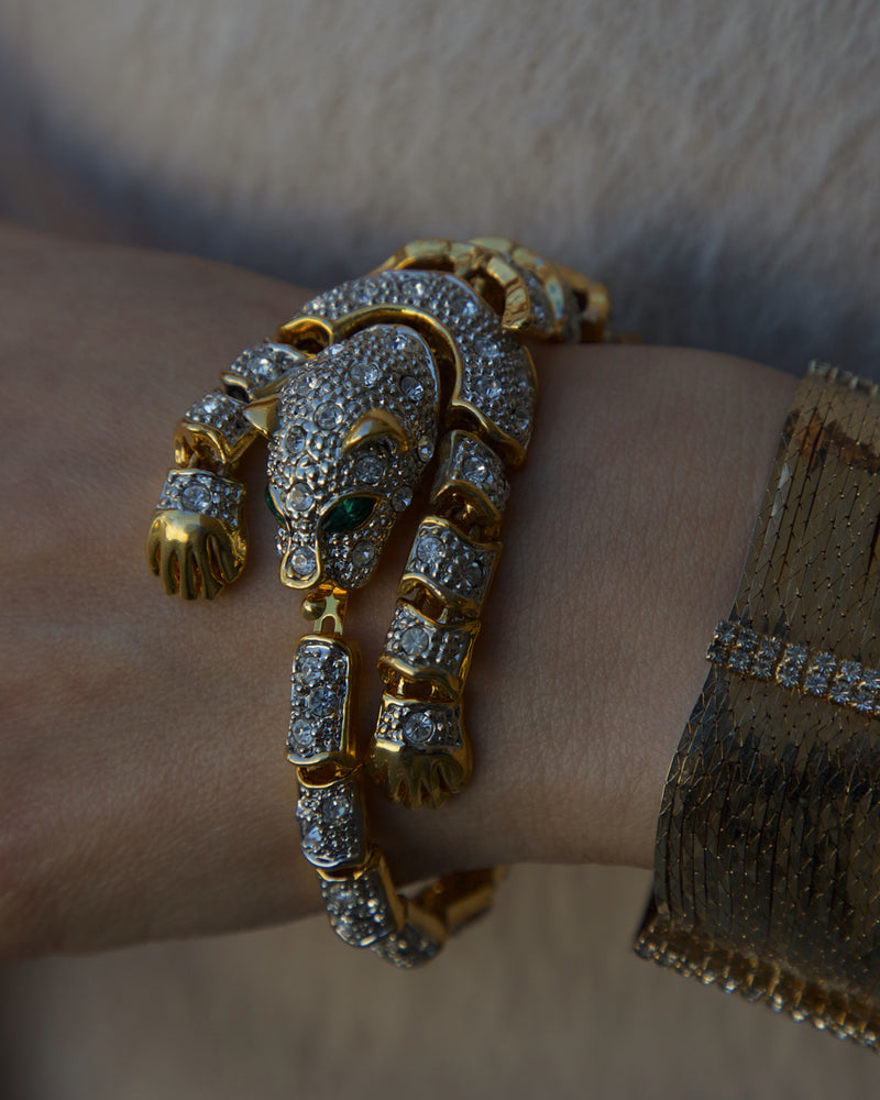 Vintage Articulated Big Cat Bracelet