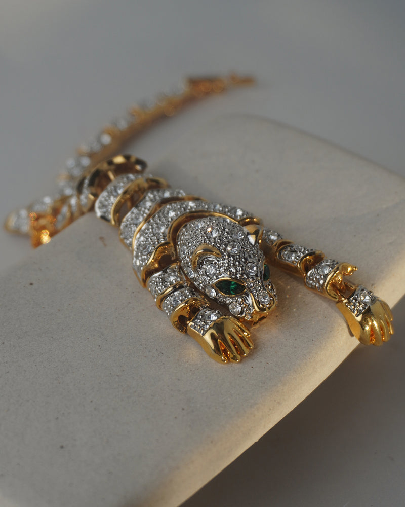 Vintage Articulated Big Cat Bracelet