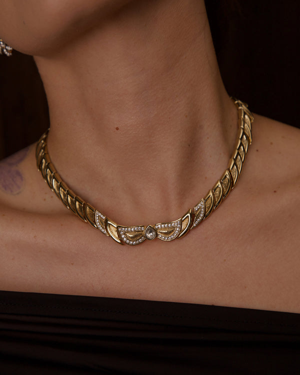 VINTAGE ATTWOOD & SAWYER ARTICULATED PAVÉ NECKLACE