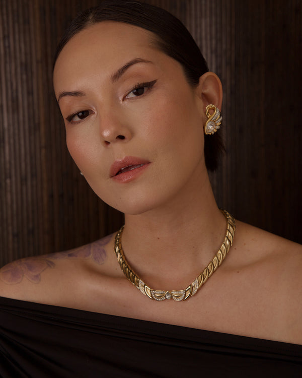 VINTAGE ATTWOOD & SAWYER ARTICULATED PAVÉ NECKLACE