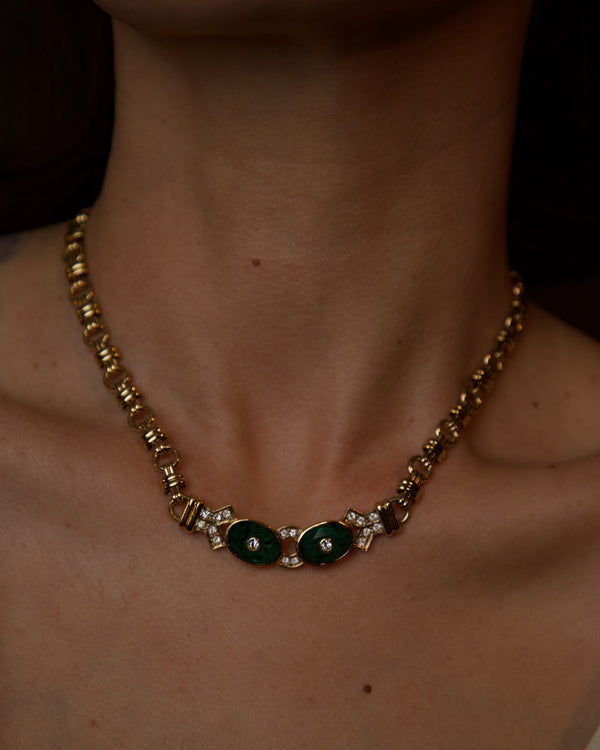 Vintage Attwood & Sawyer Bezeled Emerald Set