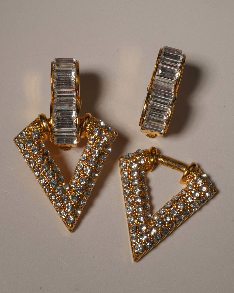 Vintage Baguette Rhinestone Clip Ons