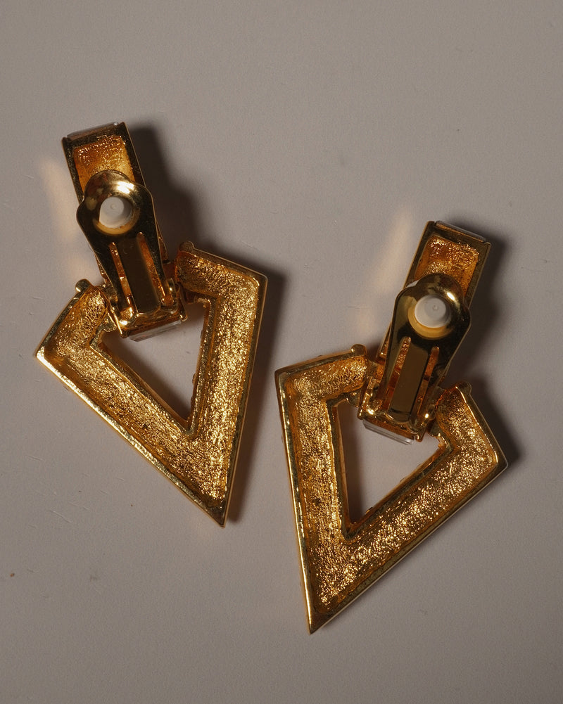 Vintage Baguette Rhinestone Clip Ons