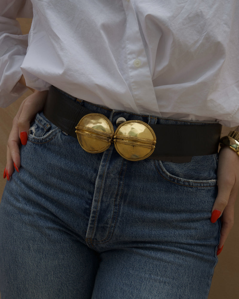 Vintage Brutalist Dome Belt