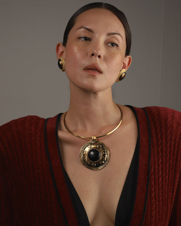 Vintage Brutalist Oversized Pendant Collar