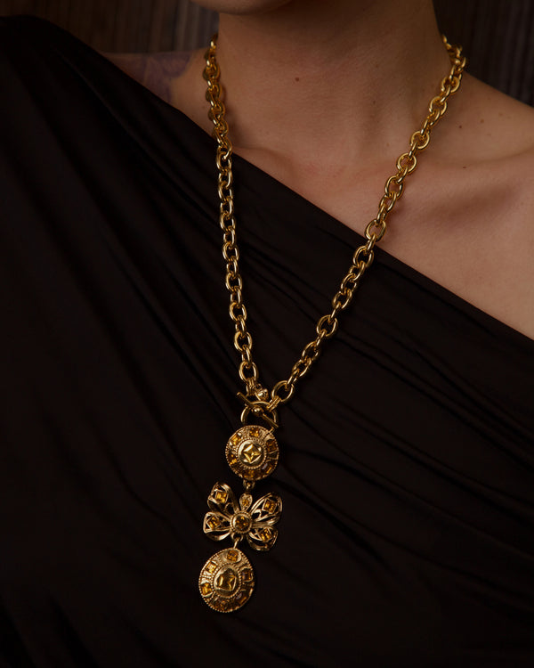 VINTAGE BUTLER & WILSON TOPAZ REMOVABLE PENDANT NECKLACE