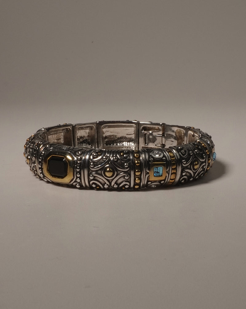 Vintage Byzantine Segmented Bracelet (Aquamarine)