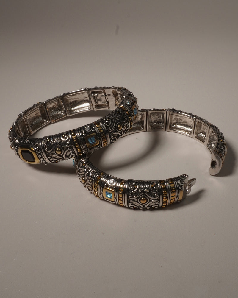 Vintage Byzantine Segmented Bracelet (Aquamarine)