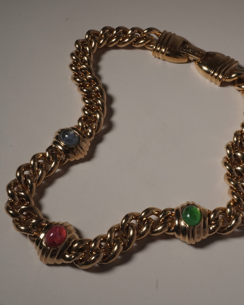 VINTAGE CABOCHON CHAIN NECKLACE