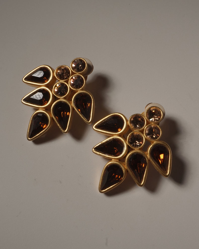 VINTAGE CHAMPAGNE & TOPAZ CLIP ONS