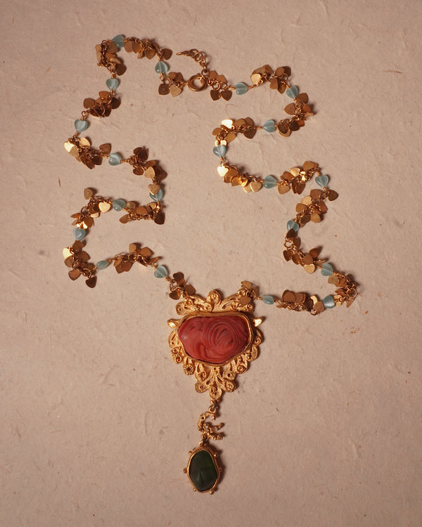 VINTAGE CHRISTIAN LACROIX COUTURE BEADED RESIN NECKLACE