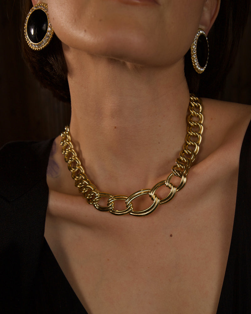 Vintage Chunky Double Link Necklace