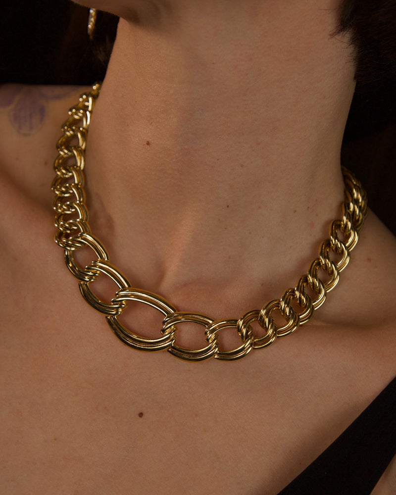 Vintage Chunky Double Link Necklace