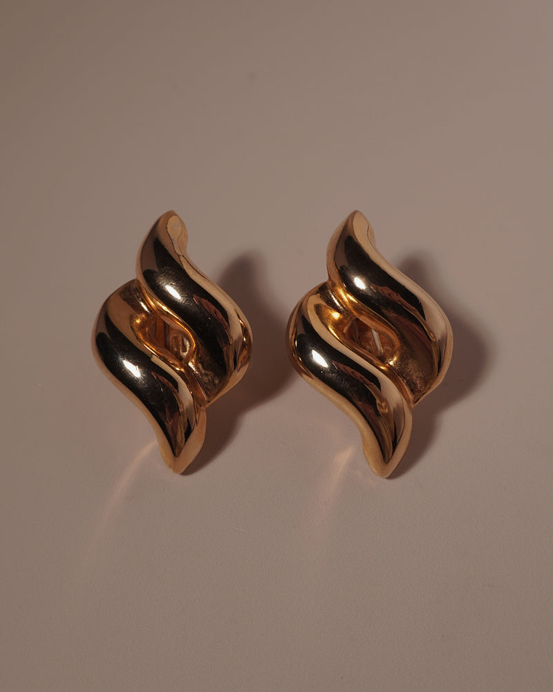 Vintage Chunky Gold Barb Clip Ons